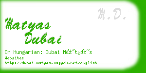 matyas dubai business card